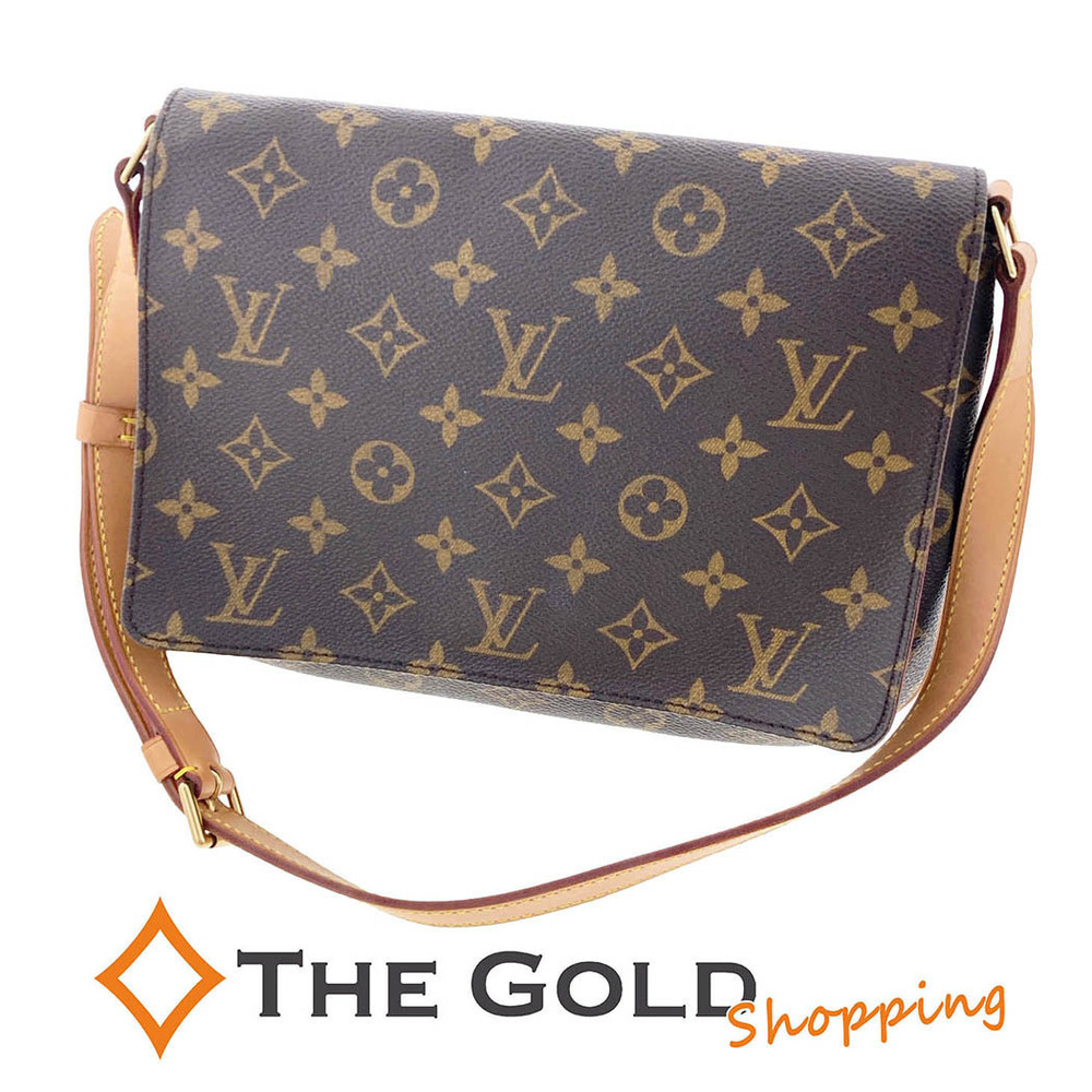 Louis Vuitton Musette Tango Monogram Canvas Hobo Shoulder Bag Brown